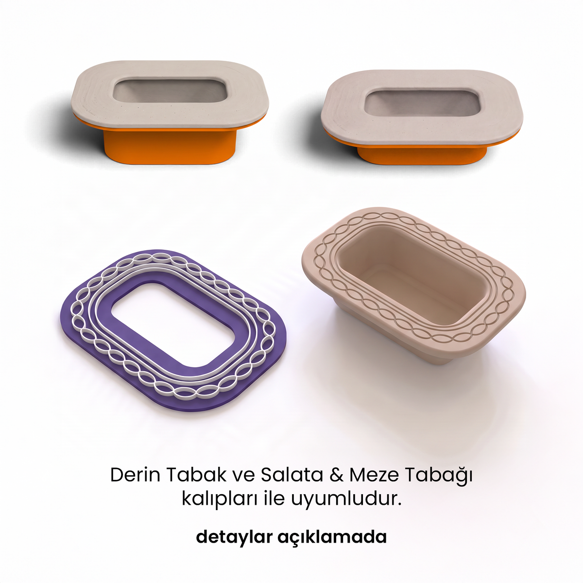 Dikdörtgen Desenli Tabak Kalıbı 014