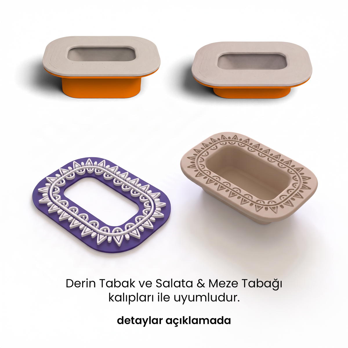 Dikdörtgen Desenli Tabak Kalıbı 005