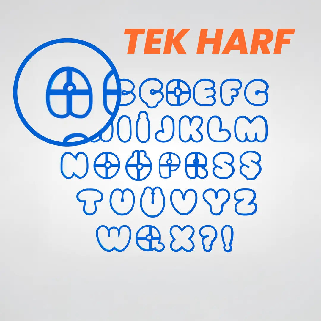 Baloncuk Harfler (TEK HARF) Kesici