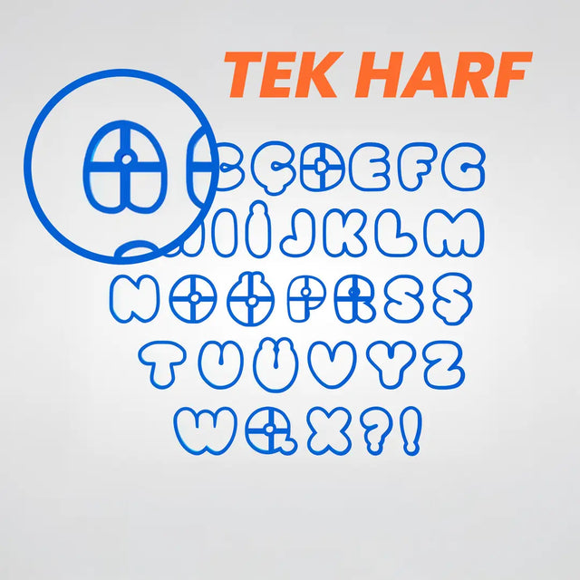 Baloncuk Harfler (TEK HARF) Kesici