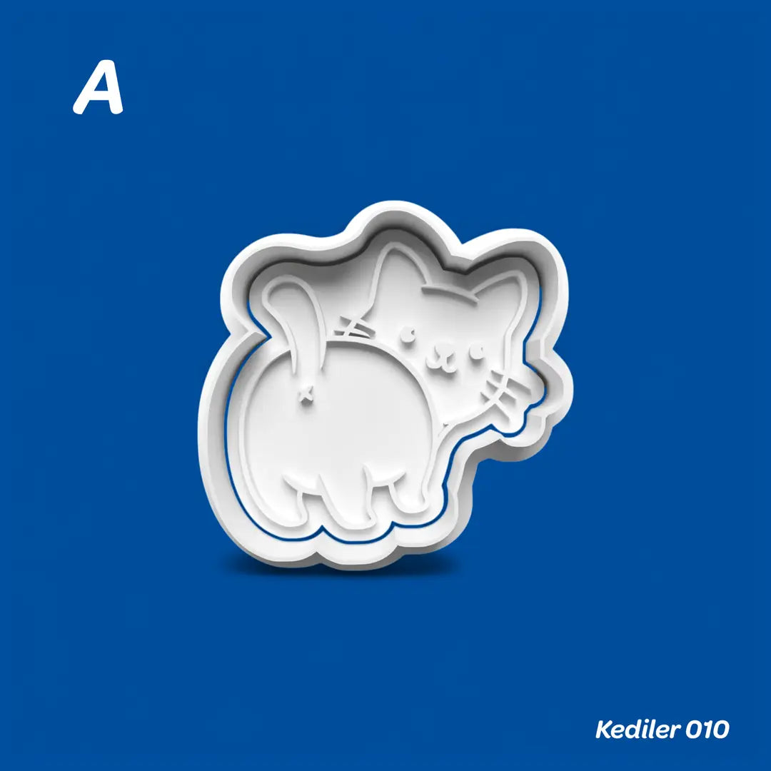Kediler 010 - Kurabiye Kalıbı Damga ve Kesici Set