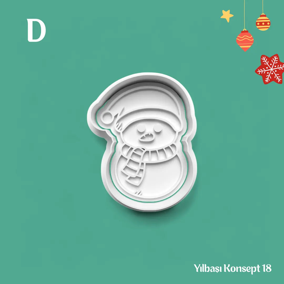 Yılbaşı Konsept 18 - Kurabiye Kalıbı Damga ve Kesici Set