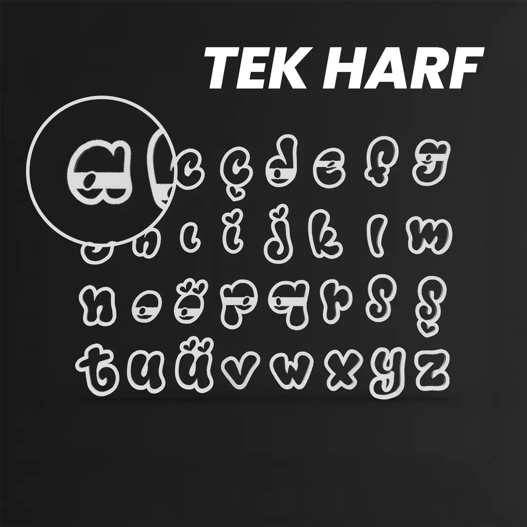 Tombik Harfler (TEK HARF) Kesici
