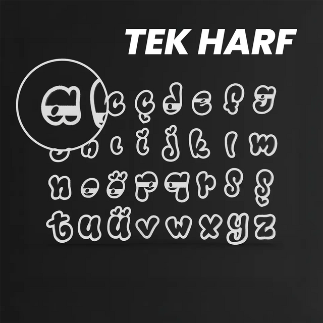Tombik Harfler (TEK HARF) Kesici