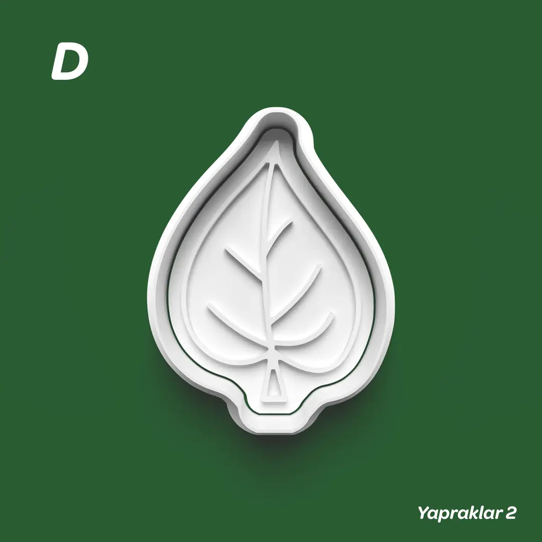 Yapraklar 2 - Kurabiye Kalıbı Damga ve Kesici Set