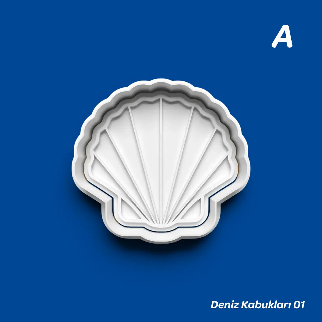 Deniz Kabukları 01 - Kurabiye Kalıbı Damga ve Kesici Set