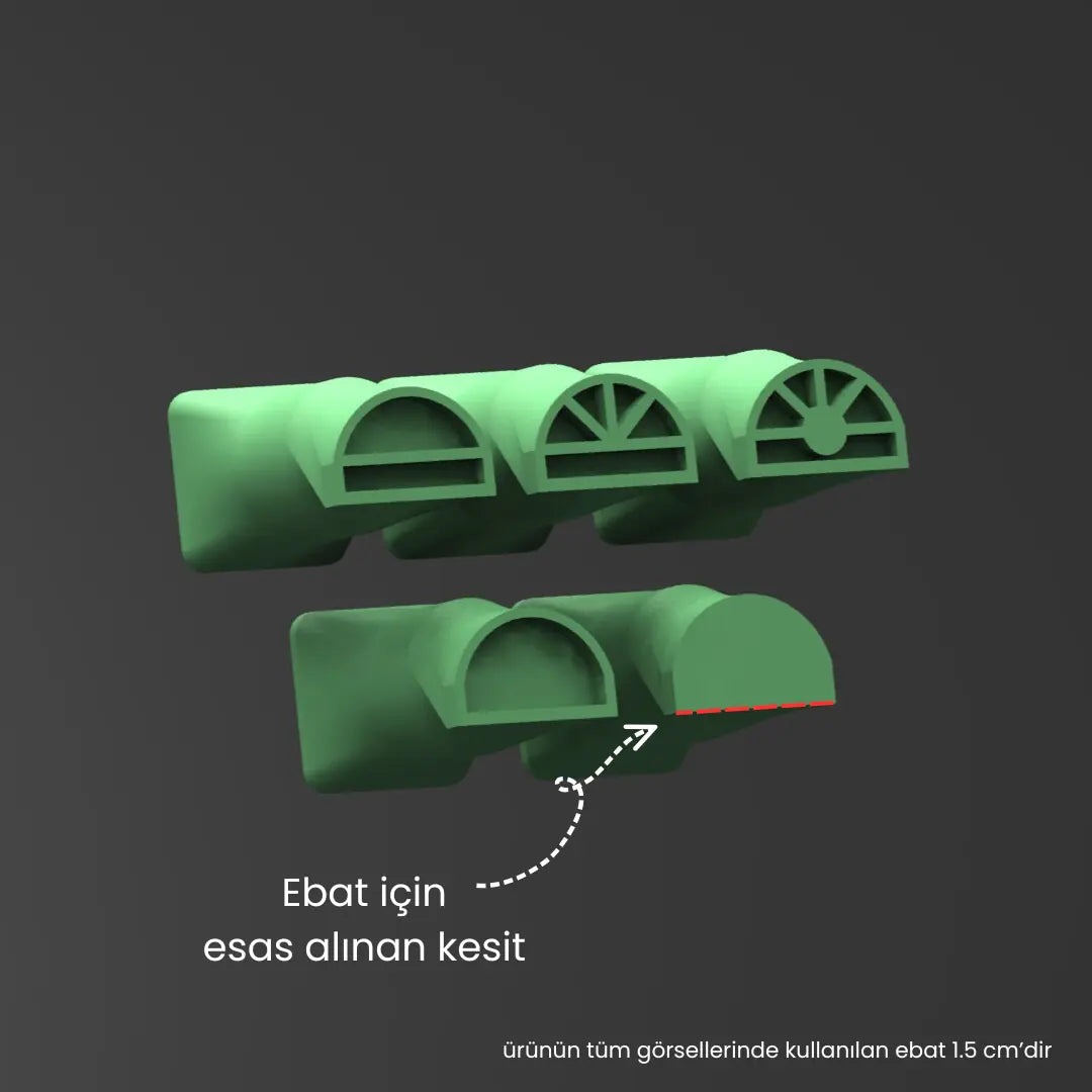 Pencere Mühür Seti - Yarım Daire Modeli 5 Parça SET