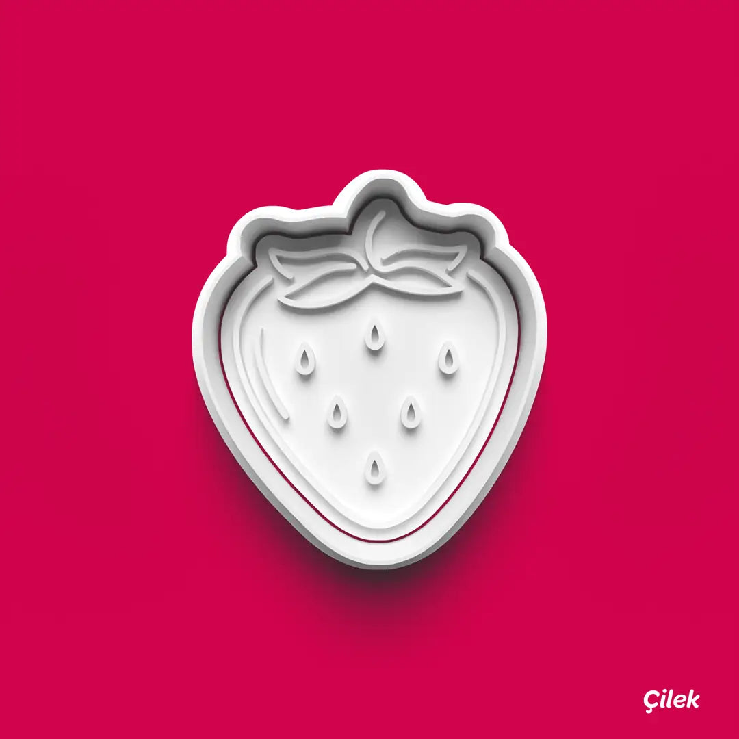 Çilek - Kurabiye Kalıbı Damga ve Kesici