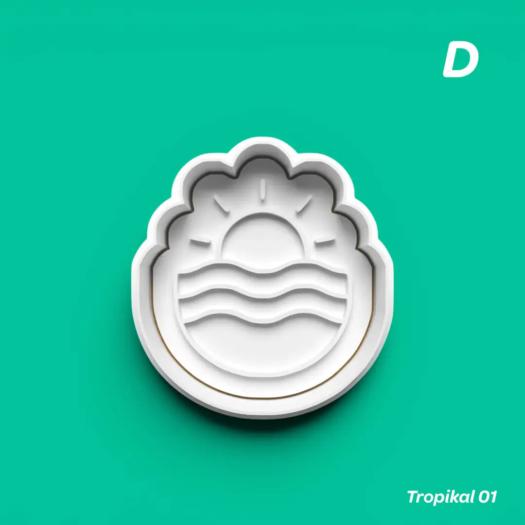 Tropikal 01 - Kurabiye Kalıbı Damga ve Kesici Set