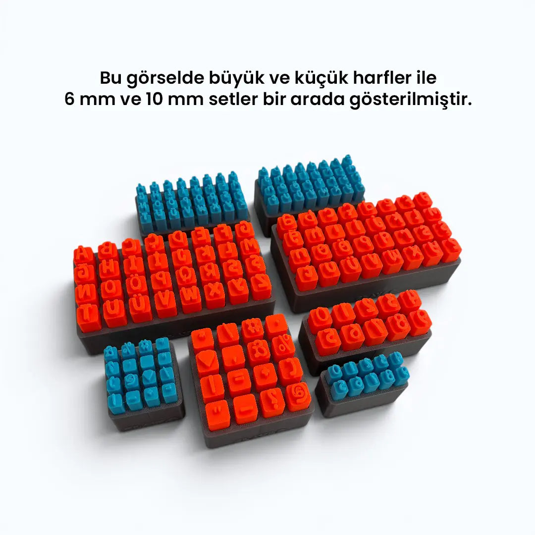 Mini Boy Asimetrik Harfler (Büyük Harf) Alfabe Mühür Seti