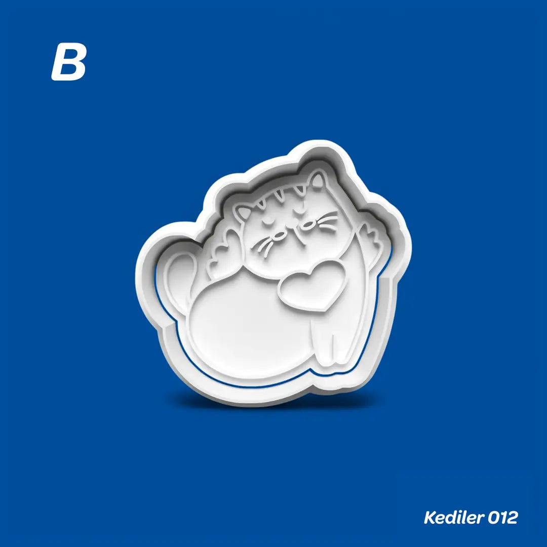 Kediler 012 - Kurabiye Kalıbı Damga ve Kesici Set