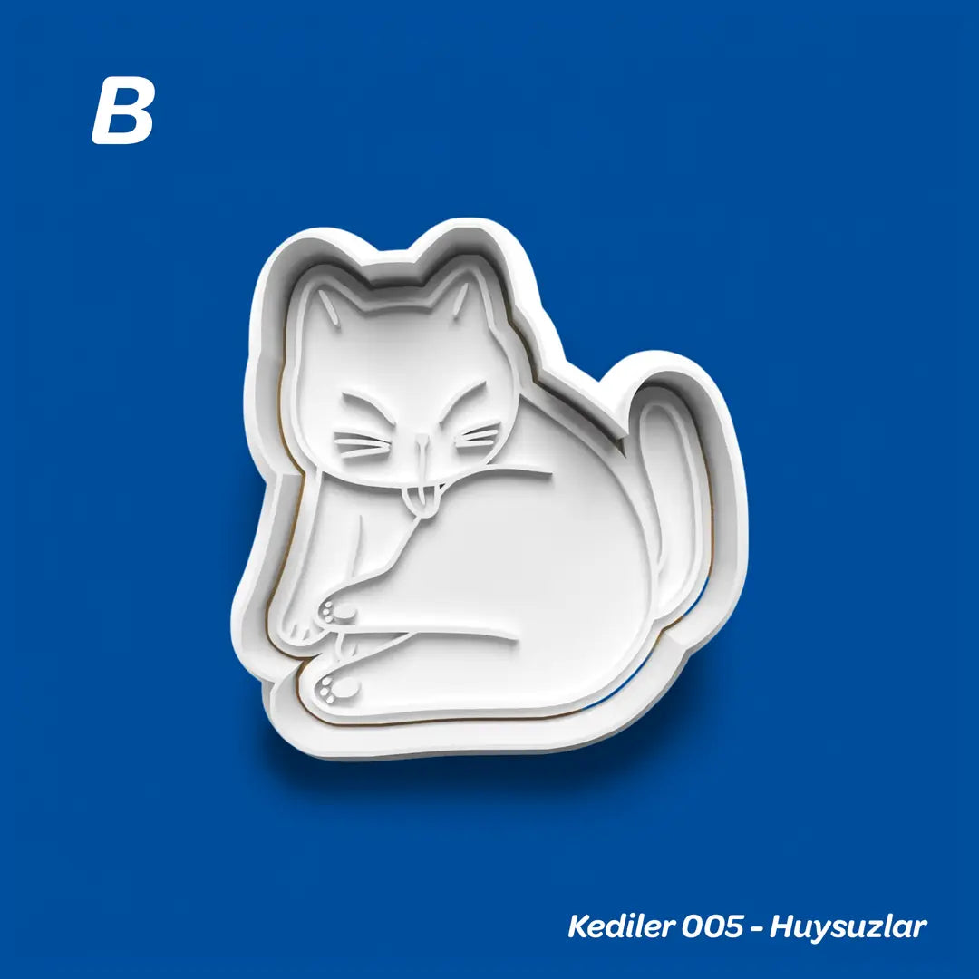 Kediler 005 Huysuzlar - Kurabiye Kalıbı Damga ve Kesici Set