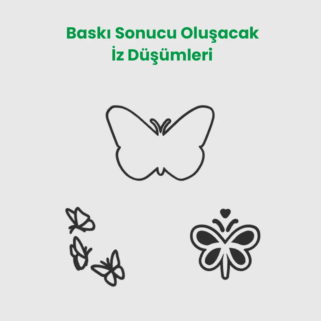 Kelebekler Mühür Seti - 3 Parça SET