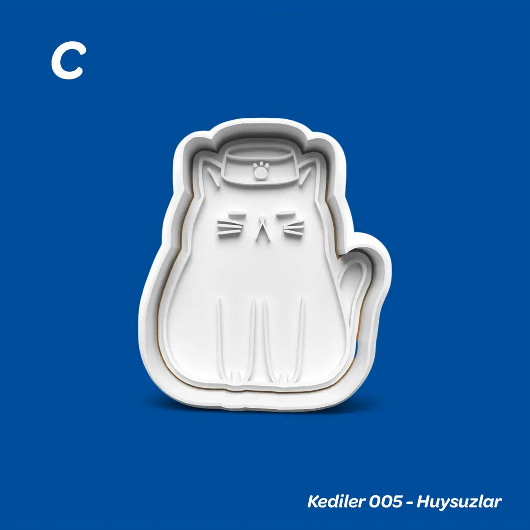 Kediler 005 Huysuzlar - Kurabiye Kalıbı Damga ve Kesici Set