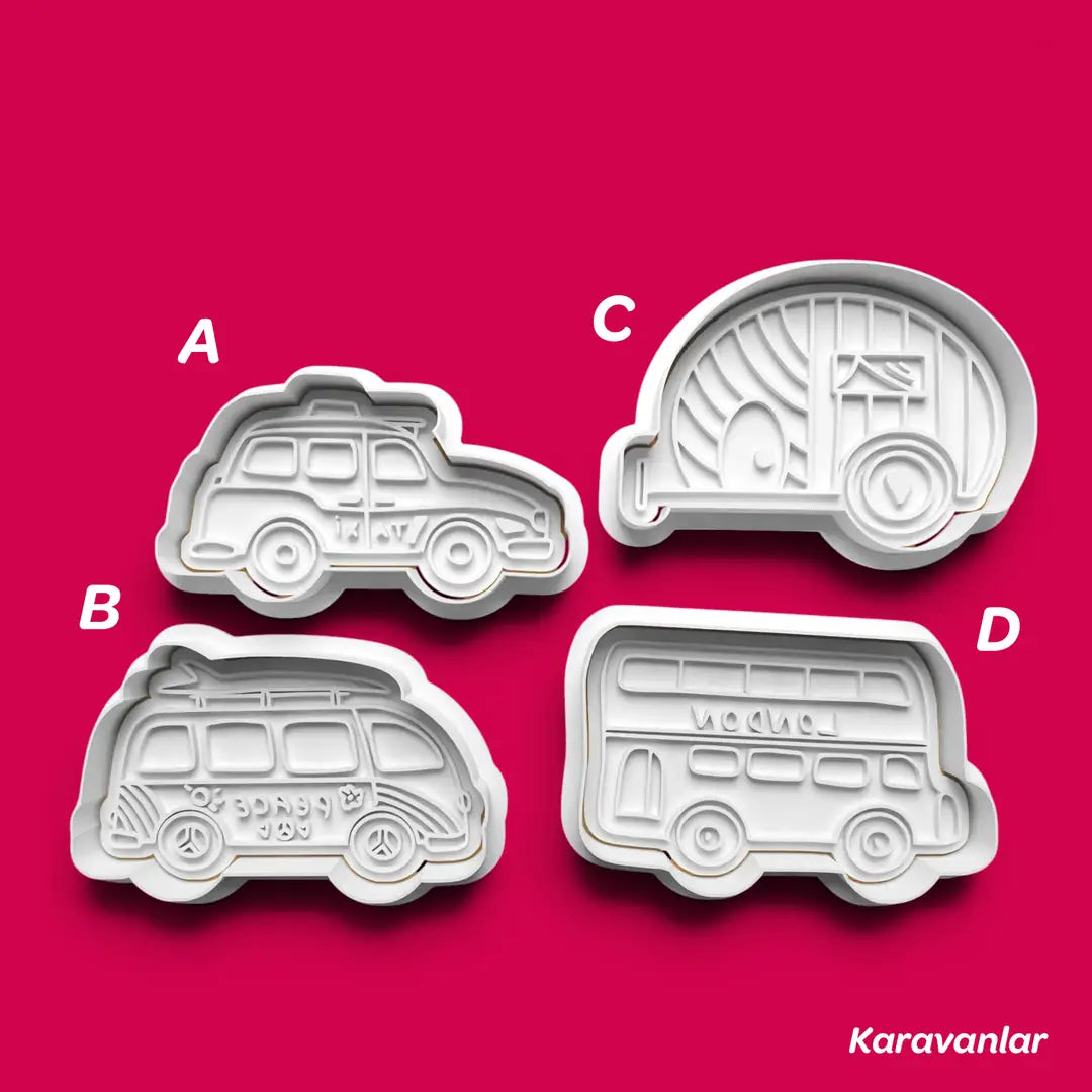 Karavanlar - Kurabiye Kalıbı Damga ve Kesici Set