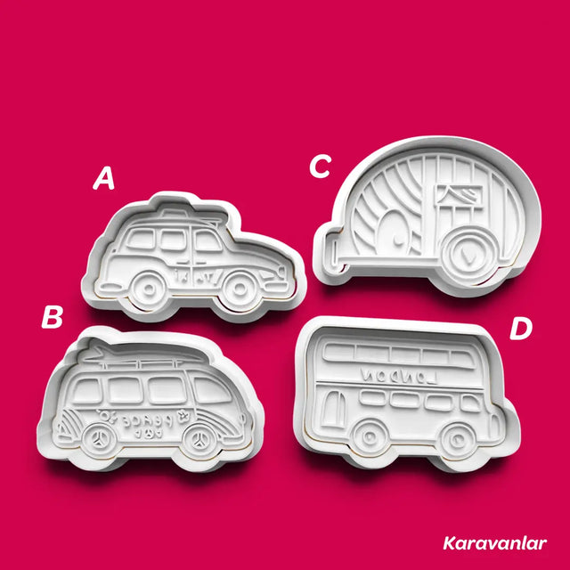 Karavanlar - Kurabiye Kalıbı Damga ve Kesici Set