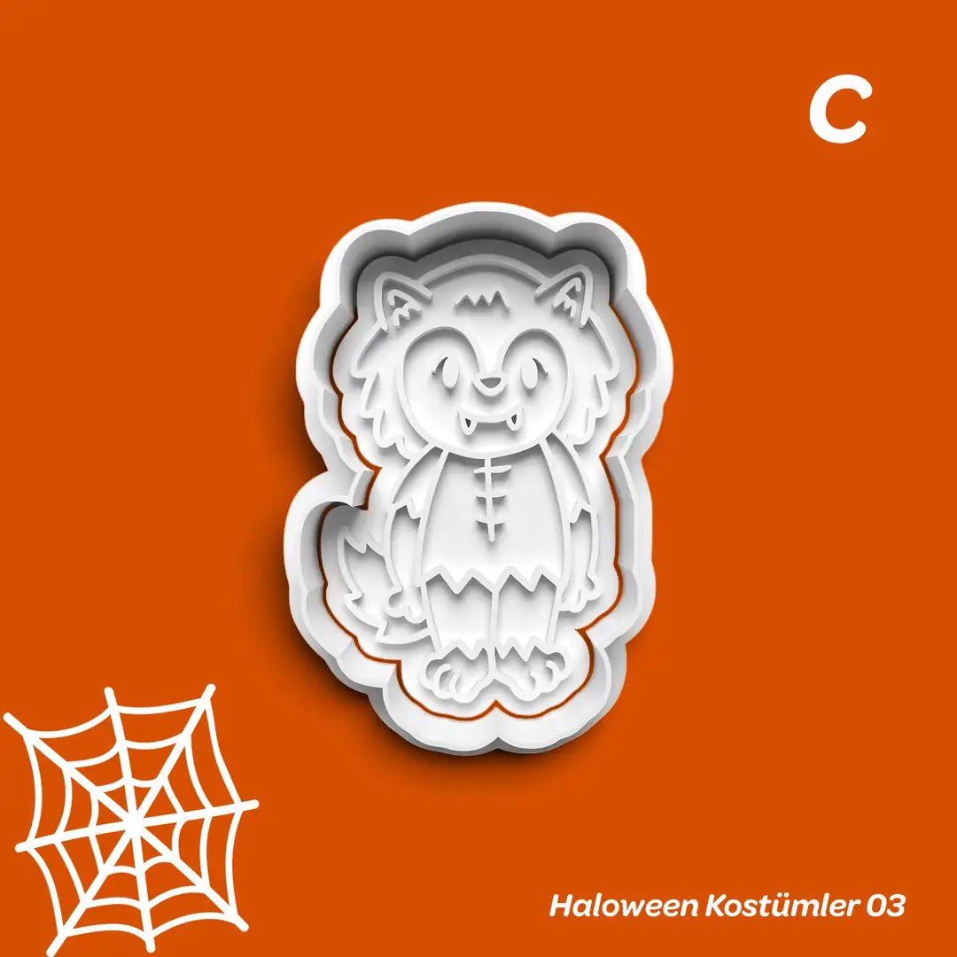 Halloween Kostümler 03 - Kurabiye Kalıbı Damga ve Kesici Set