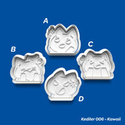 Kediler 006 Kawaii - Kurabiye Kalıbı Damga ve Kesici Set