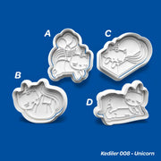 Kediler 008 Unicorn - Kurabiye Kalıbı Damga ve Kesici Set