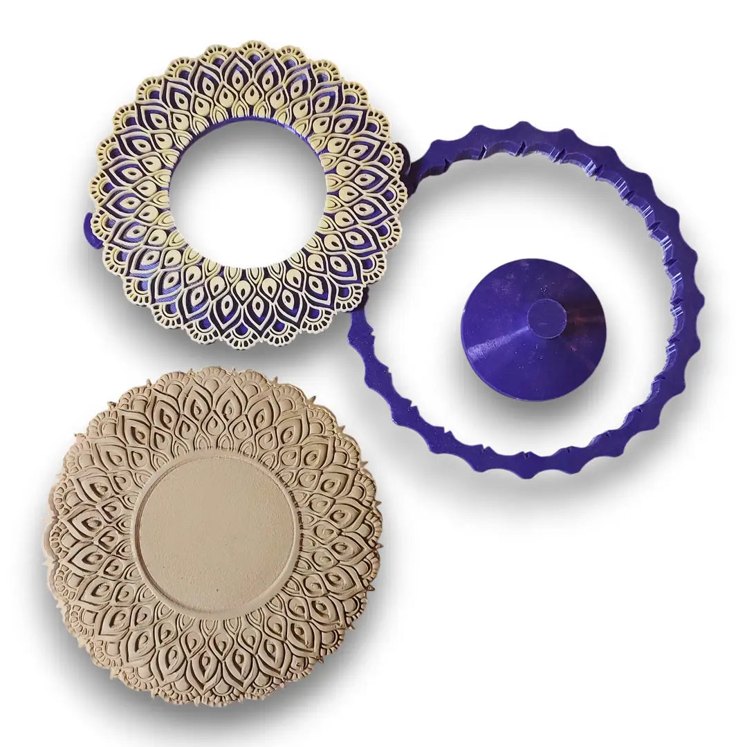 Ayna Kalıbı 001 Mandala Desenli Damga ve Kesici Set