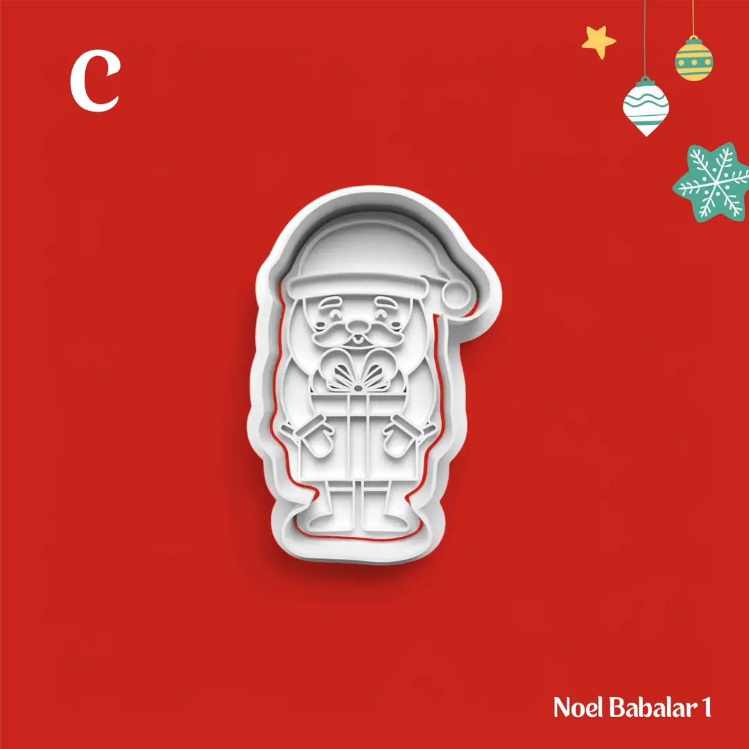 Noel Babalar 1 - Kurabiye Kalıbı Damga ve Kesici Set