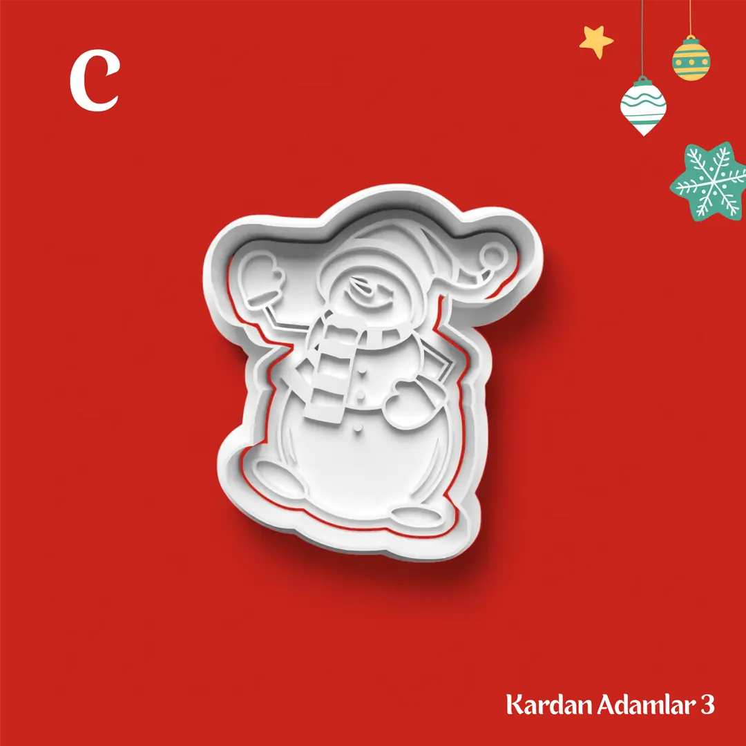 Kardan Adamlar 3 - Kurabiye Kalıbı Damga ve Kesici Set