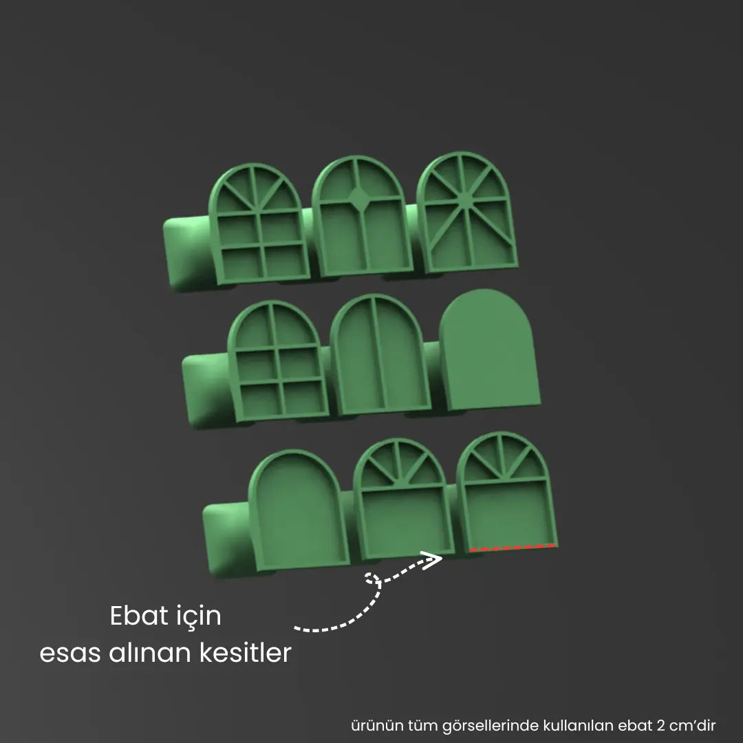 Pencere Mühür Seti - Kemerli Geniş Model 9 Parça SET