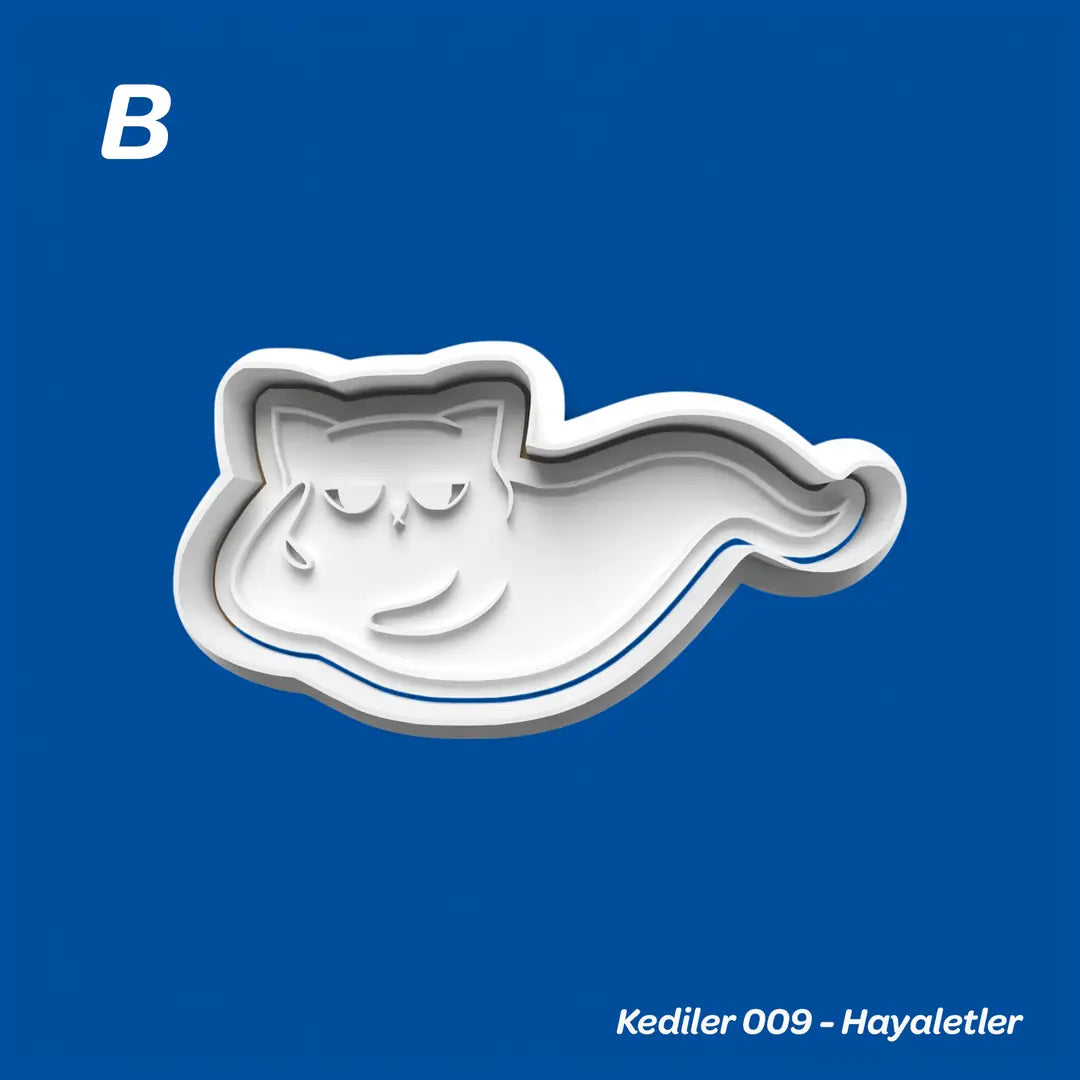 Kediler 009 Hayaletler - Kurabiye Kalıbı Damga ve Kesici Set