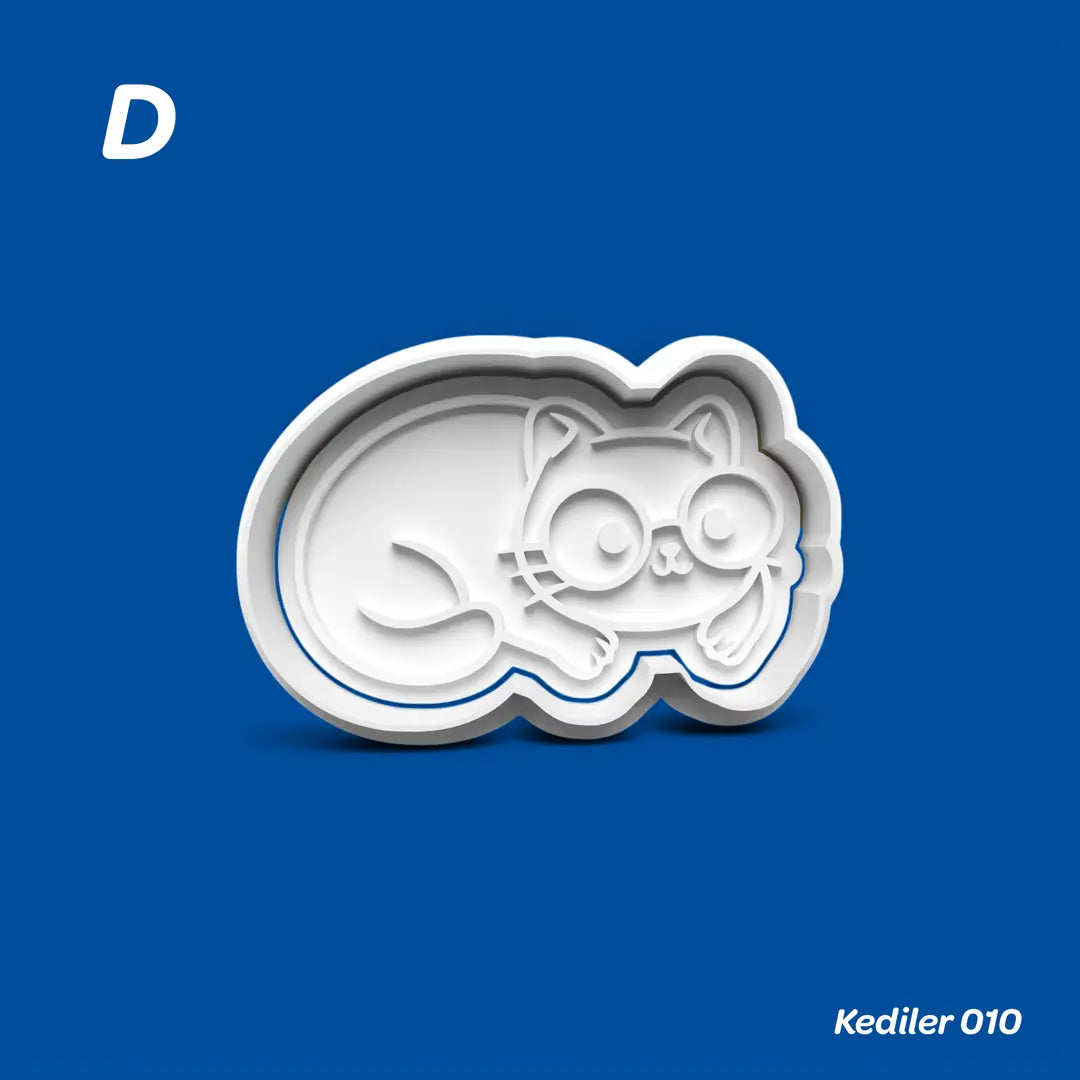 Kediler 010 - Kurabiye Kalıbı Damga ve Kesici Set