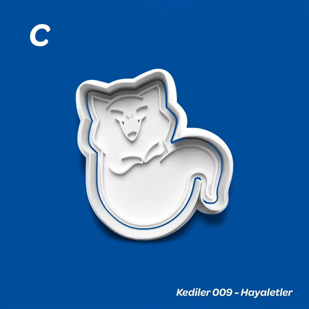 Kediler 009 Hayaletler - Kurabiye Kalıbı Damga ve Kesici Set