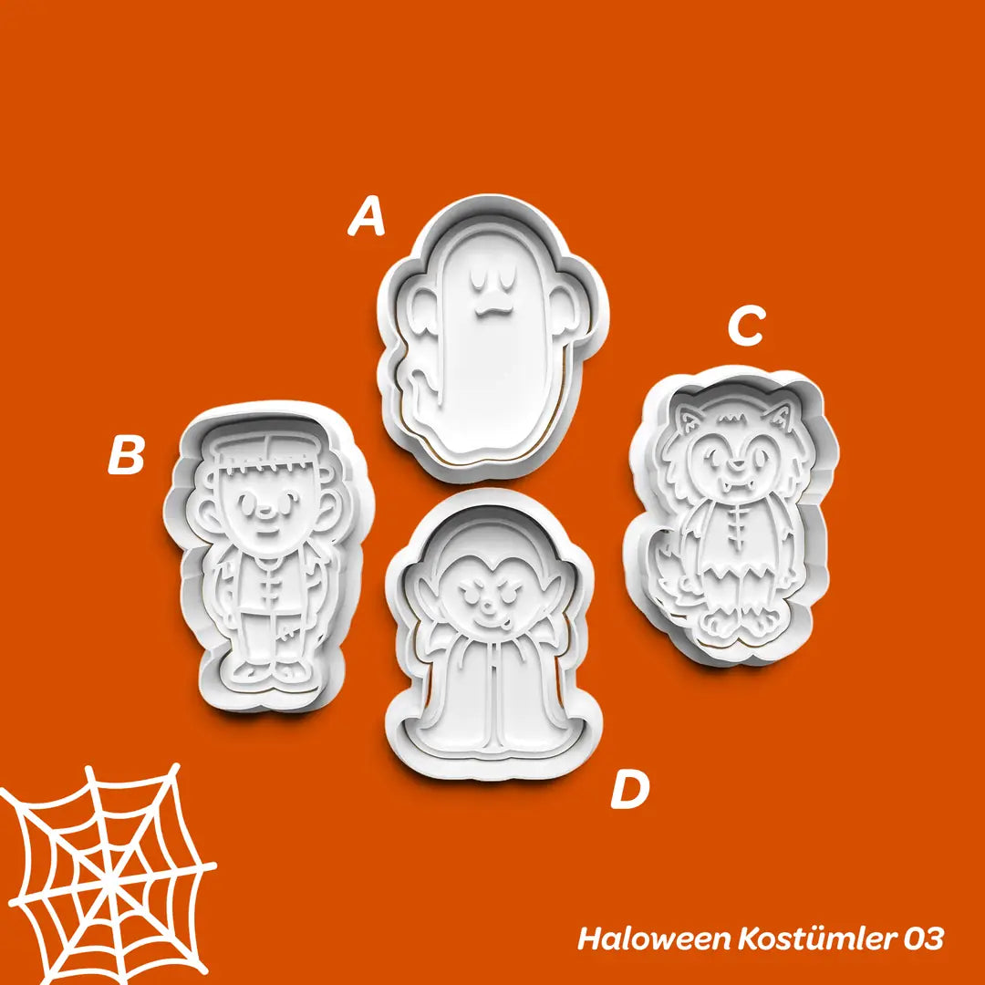 Halloween Kostümler 03 - Kurabiye Kalıbı Damga ve Kesici Set