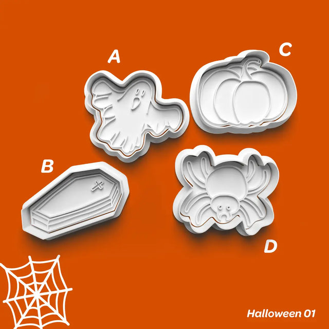 Halloween 01 - Kurabiye Kalıbı Damga ve Kesici Set