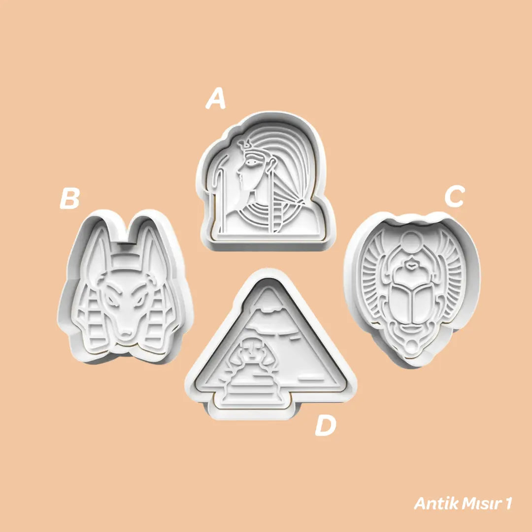 Antik Mısır 1 - Kurabiye Kalıbı Damga ve Kesici Set