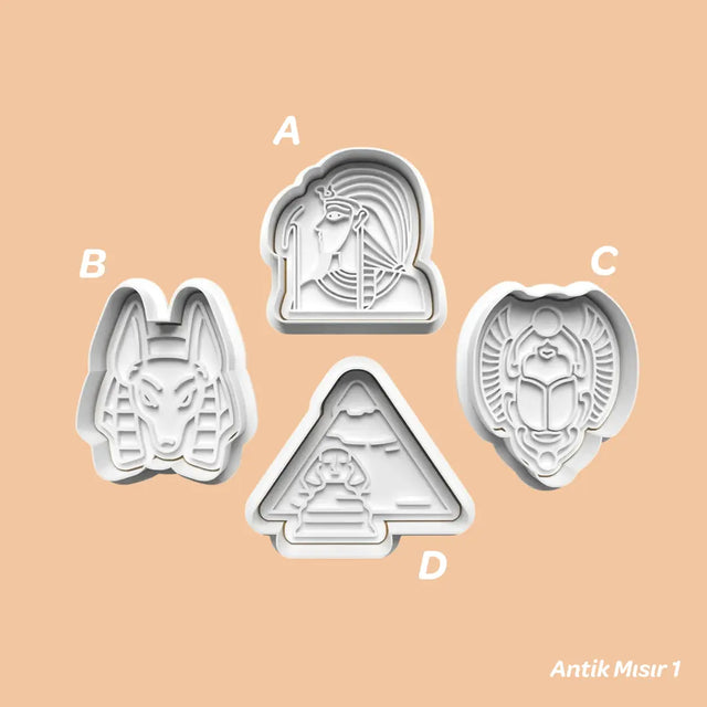 Antik Mısır 1 - Kurabiye Kalıbı Damga ve Kesici Set