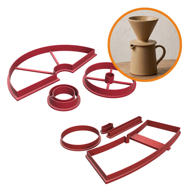 v60 Dripper + Kahve Serveri Seti Kesici Şablon Kalıbı