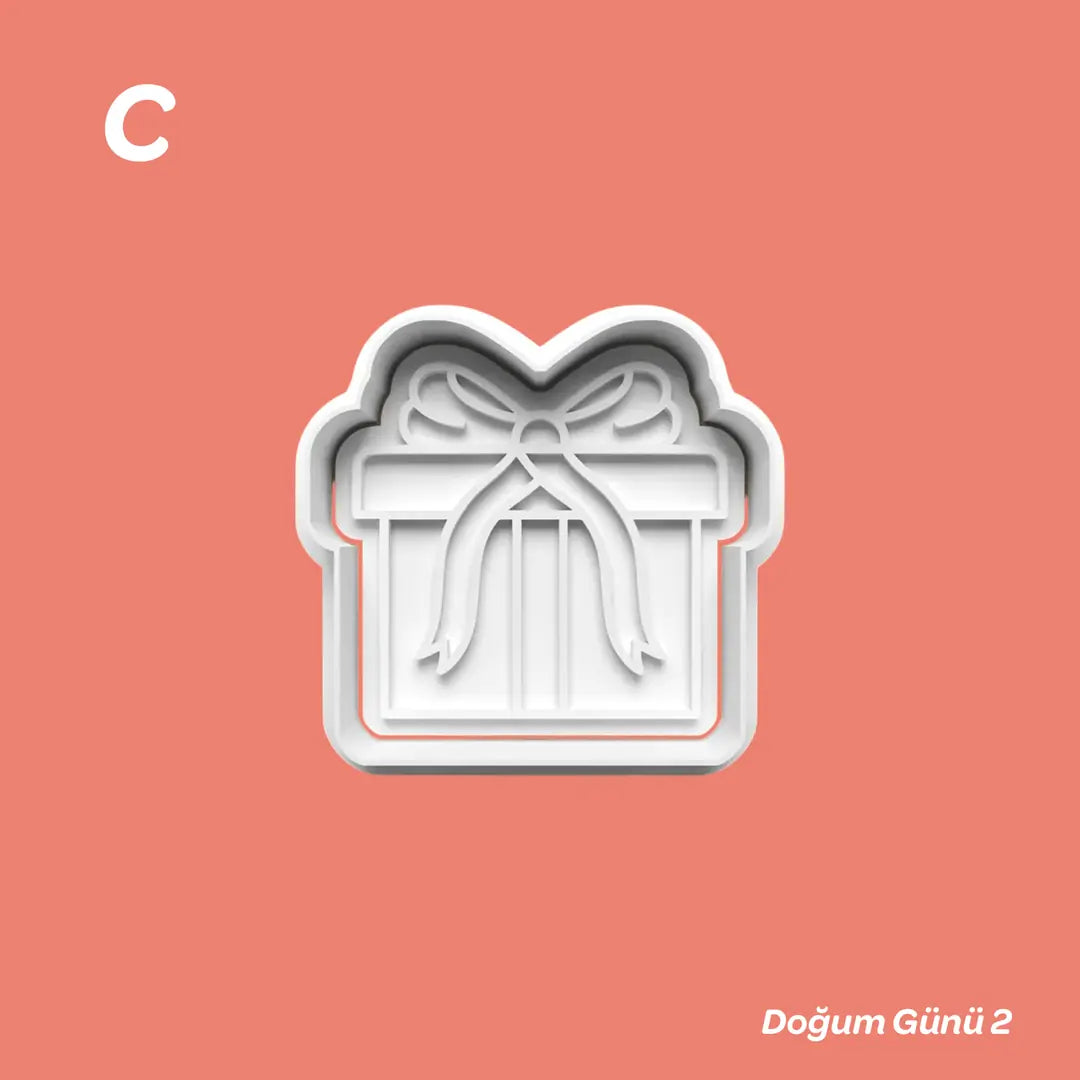 Doğum Günü 2 - Kurabiye Kalıbı Damga ve Kesici Set