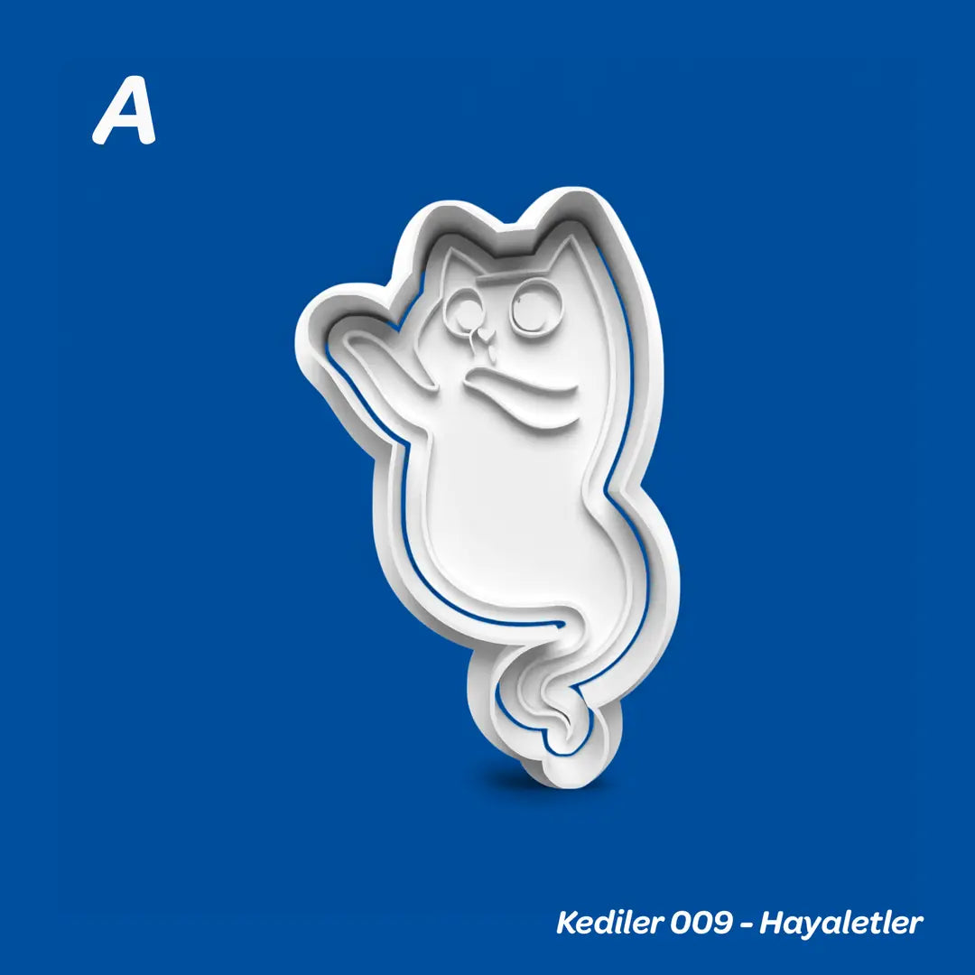 Kediler 009 Hayaletler - Kurabiye Kalıbı Damga ve Kesici Set
