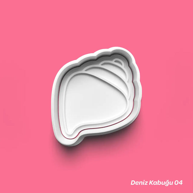 Deniz Kabuğu 04  - Kurabiye Kalıbı Damga ve Kesici