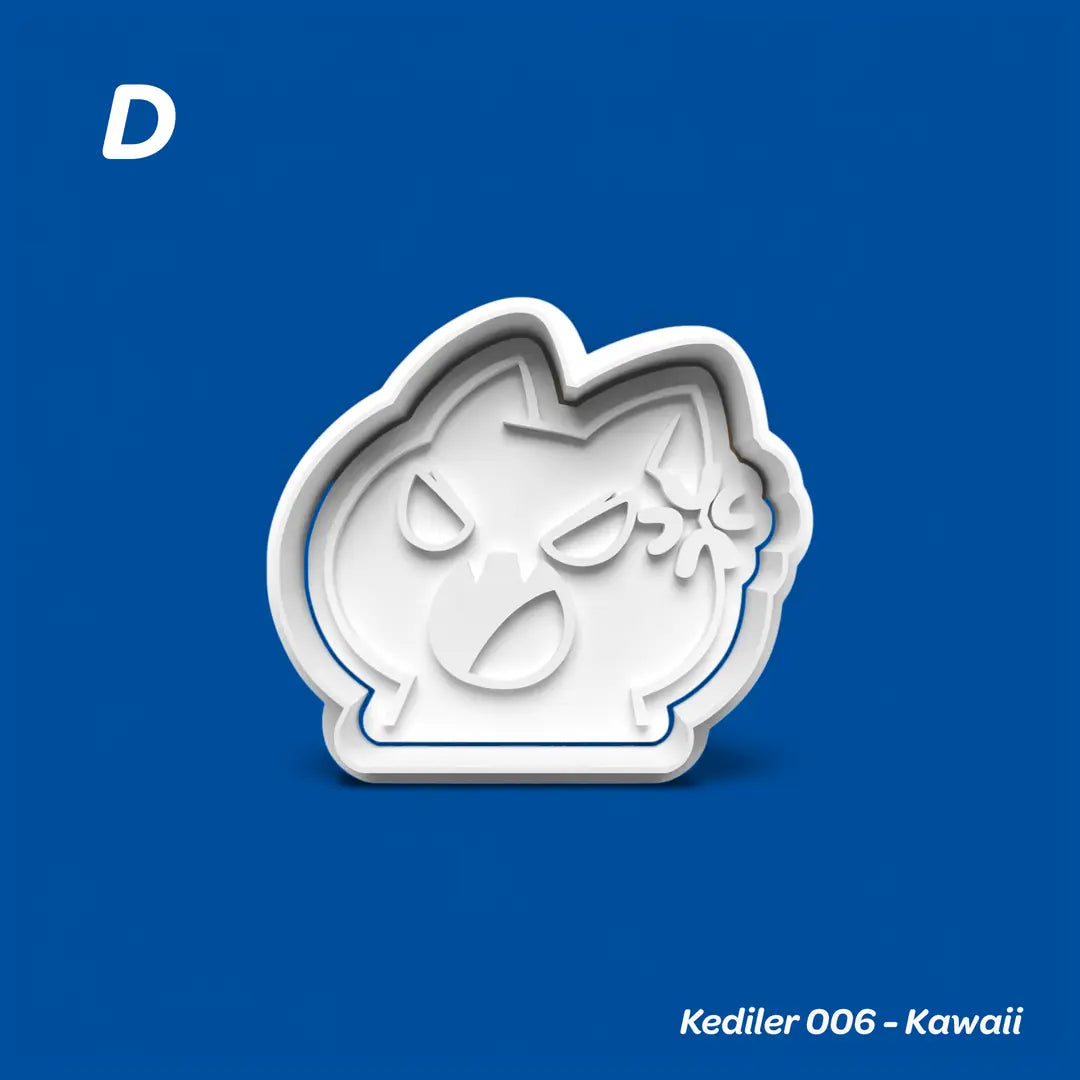 Kediler 006 Kawaii - Kurabiye Kalıbı Damga ve Kesici Set