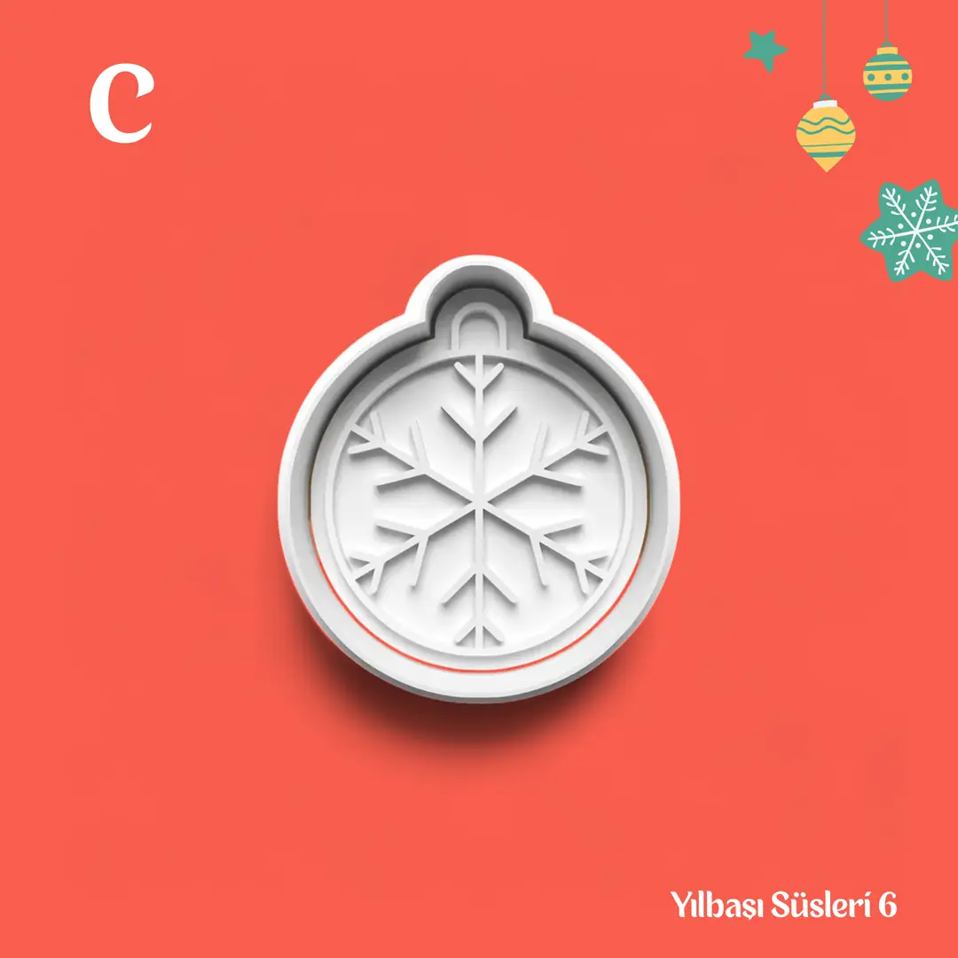 Yılbaşı Süsleri 6 - Kurabiye Kalıbı Damga ve Kesici Set