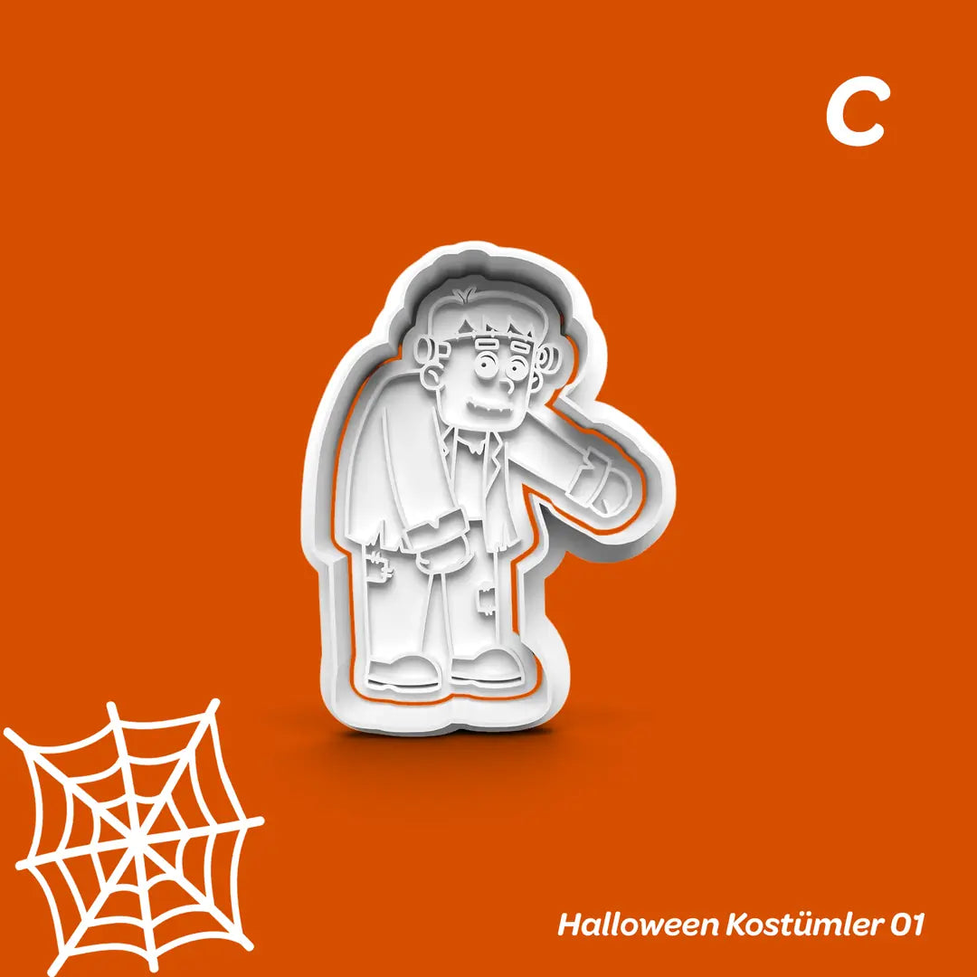 Halloween Kostümler 01 - Kurabiye Kalıbı Damga ve Kesici Set