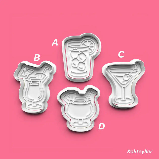 Kokteyller - Kurabiye Kalıbı Damga ve Kesici Set