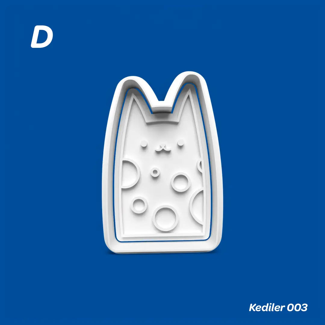 Kediler 003 - Kurabiye Kalıbı Damga ve Kesici Set