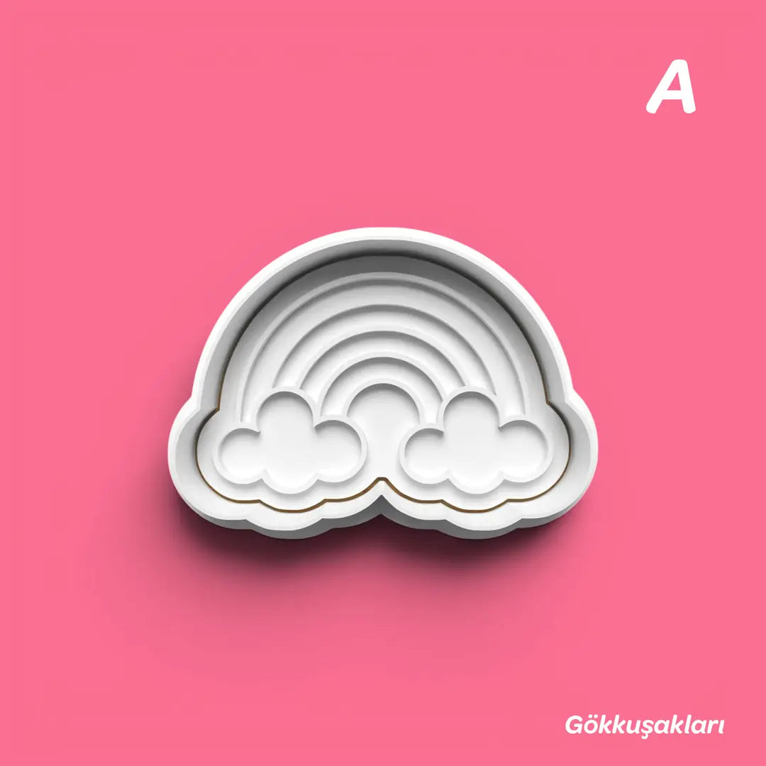 Gökkuşakları - Kurabiye Kalıbı Damga ve Kesici Set