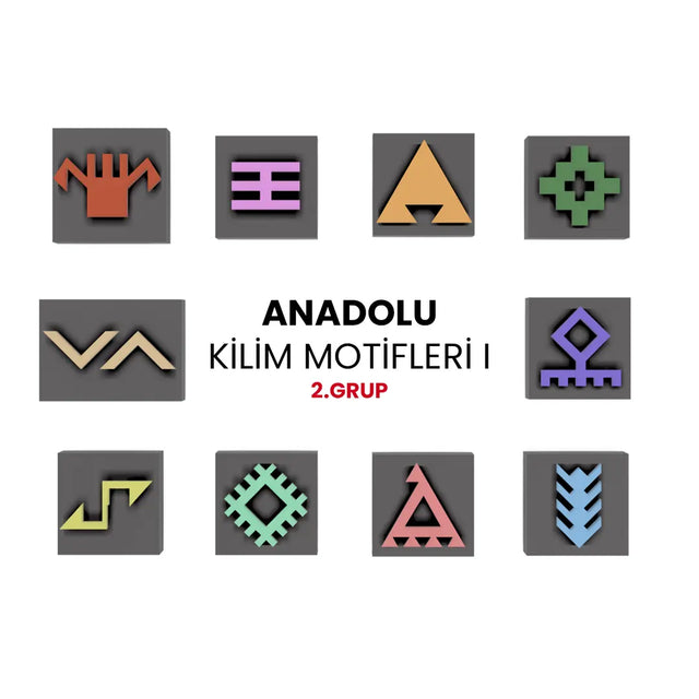 Anadolu Kilim Motifleri I - 2.grup Mühür ve Kesici Set