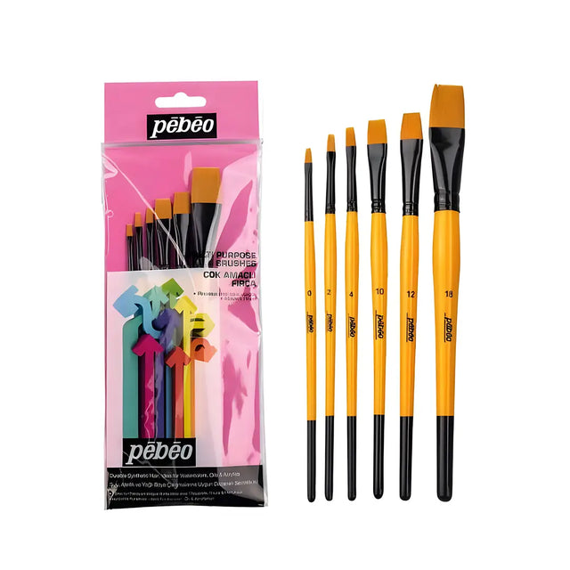Pebeo 6'lı Düz Fırça Seti SET 3