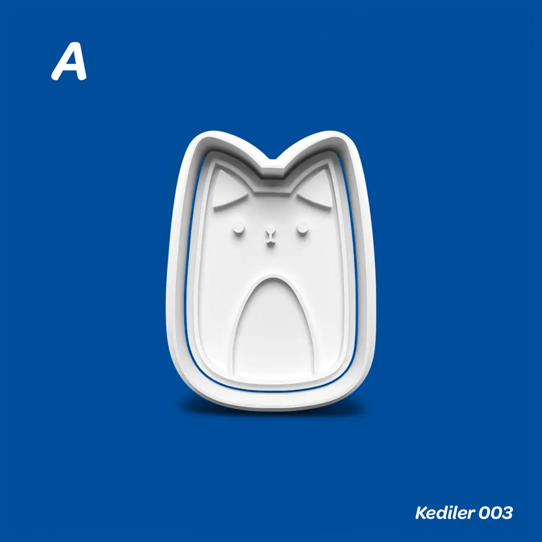Kediler 003 - Kurabiye Kalıbı Damga ve Kesici Set