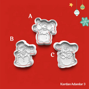 Kardan Adamlar 3 - Kurabiye Kalıbı Damga ve Kesici Set
