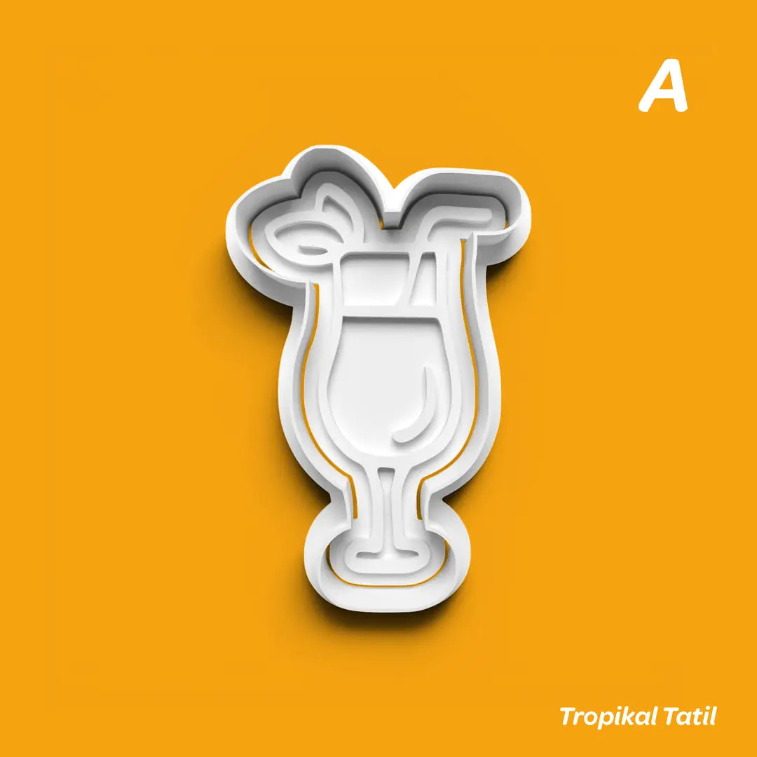 Tropikal Tatil - Kurabiye Kalıbı Damga ve Kesici Set
