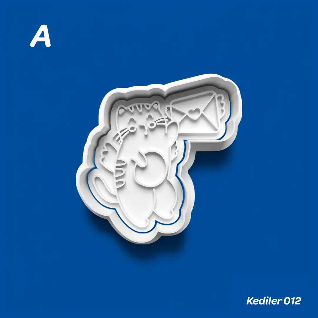 Kediler 012 - Kurabiye Kalıbı Damga ve Kesici Set